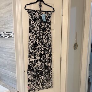 Black and White Floral Maxi Dress
